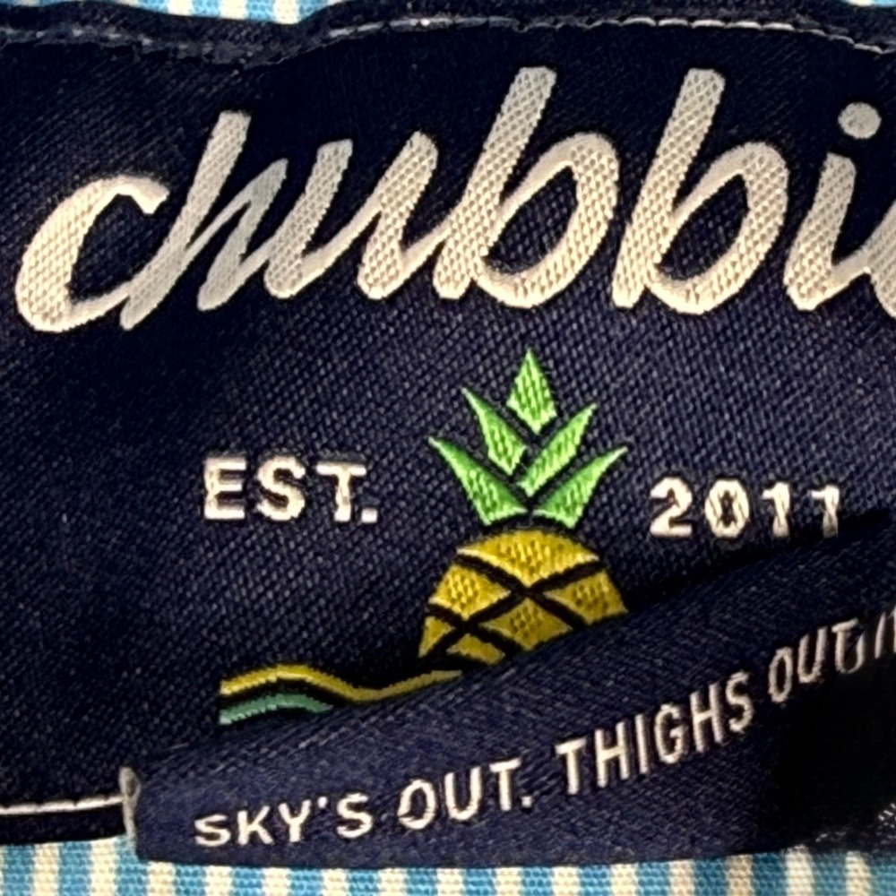 Chubbies Mingos Flamingo Short Sleeve Button Down Shirt Mens XL Cotton Blue Pink - Picture 3 of 11
